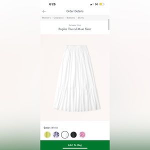 Abercrombie poplin tiered maxi skirt in white
